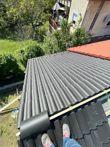 Tetőfelület kivitelezési részlete